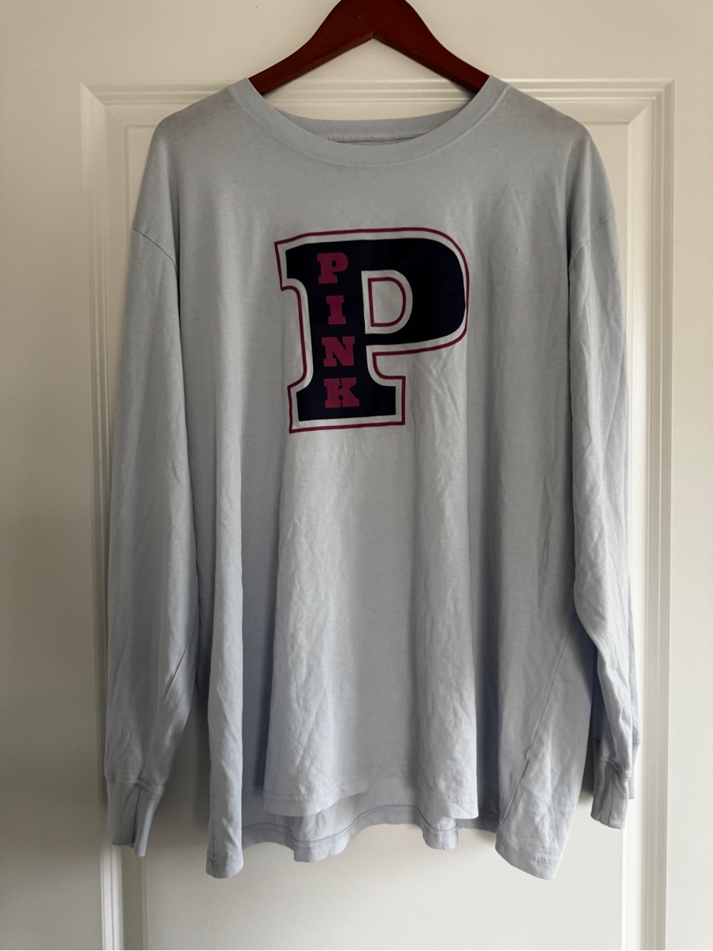 New V.S. PINK Blue Block Long Sleeve Shirt